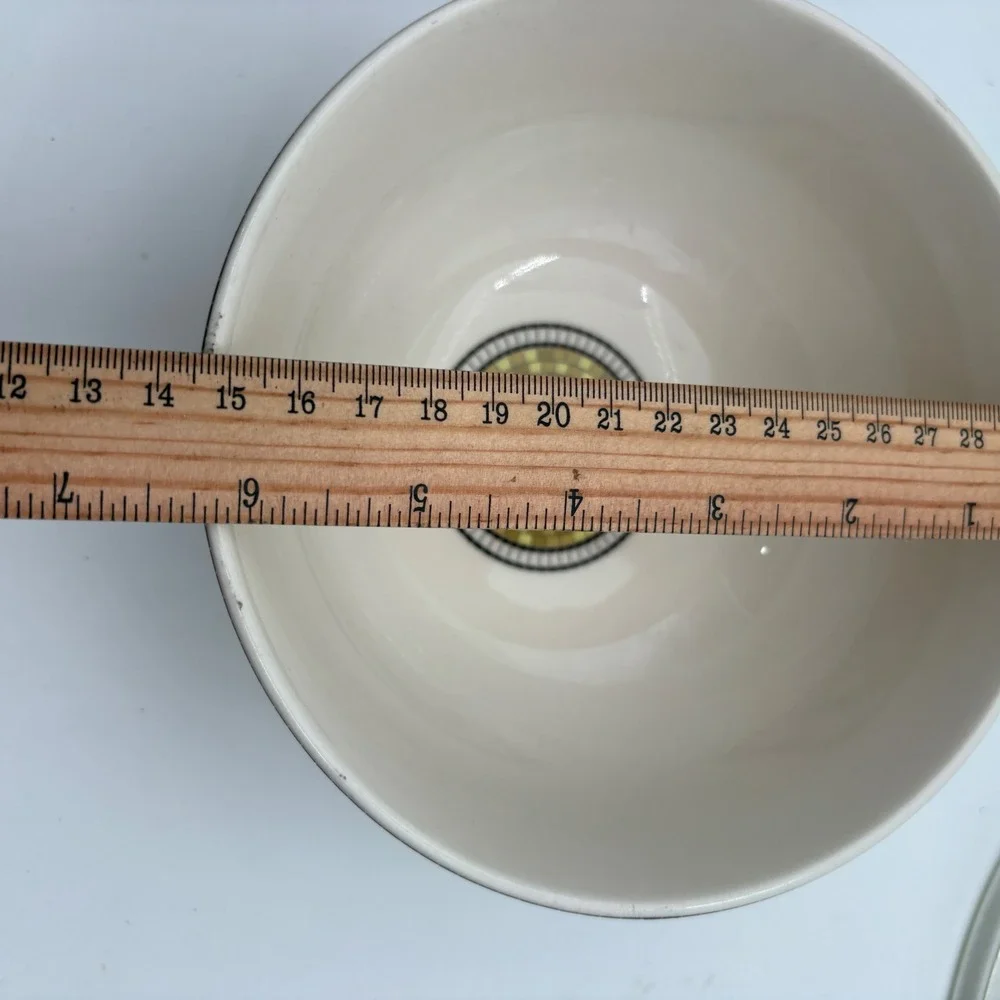 Anthropologie Bumblebee Mosaic Ceramic Bowl Yellow Black Gold Serving Dish 6in